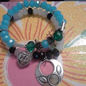 Bundle up 2 rondelle crystal bracelet